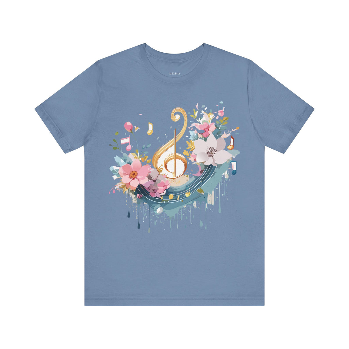 Music Graphic Unisex Cotton Bella+Canvas Tee with Art Design n158