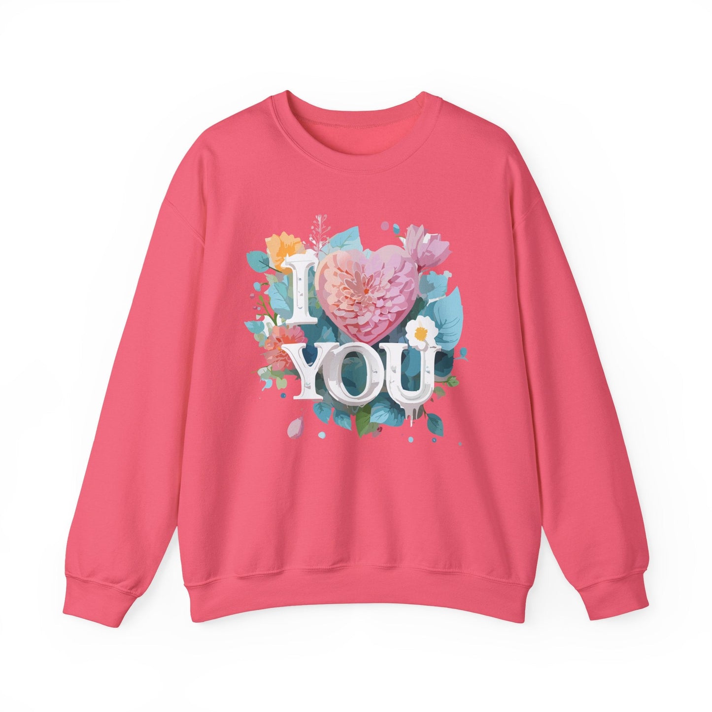 Floral Love Sweatshirt Unisex Valentines Day Gift 50 50 Cotton Polyester Crewneck