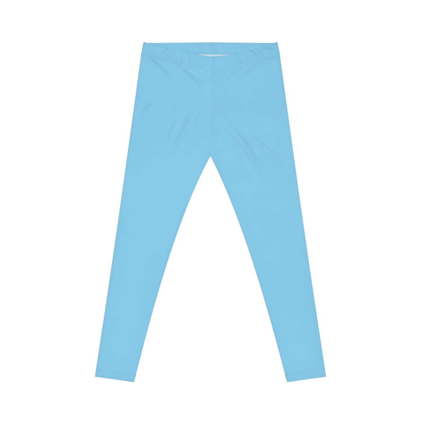 Turquoise Blue Color Women's Poly-Span Casual Leggings XS-2XL