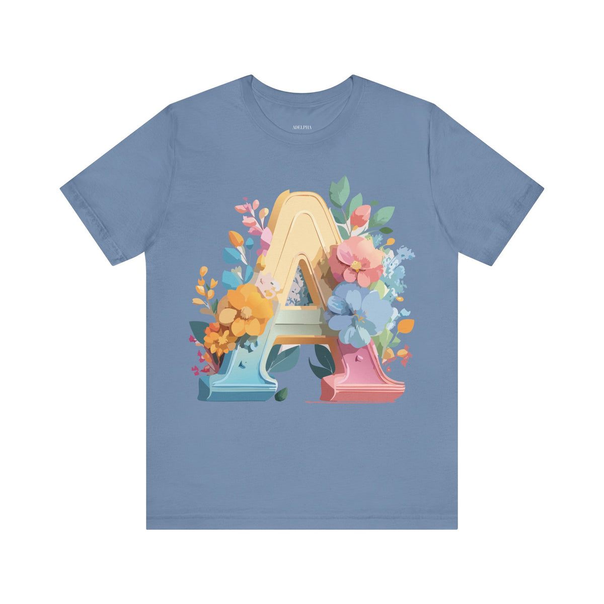 Letter A Graphic Unisex Cotton Bella+Canvas Tee with Art Letter Design