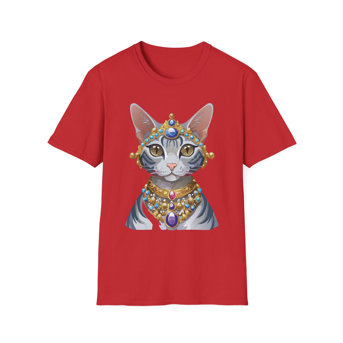 Regal Jewel-Studded Cat Tee | Cat T-Shirt