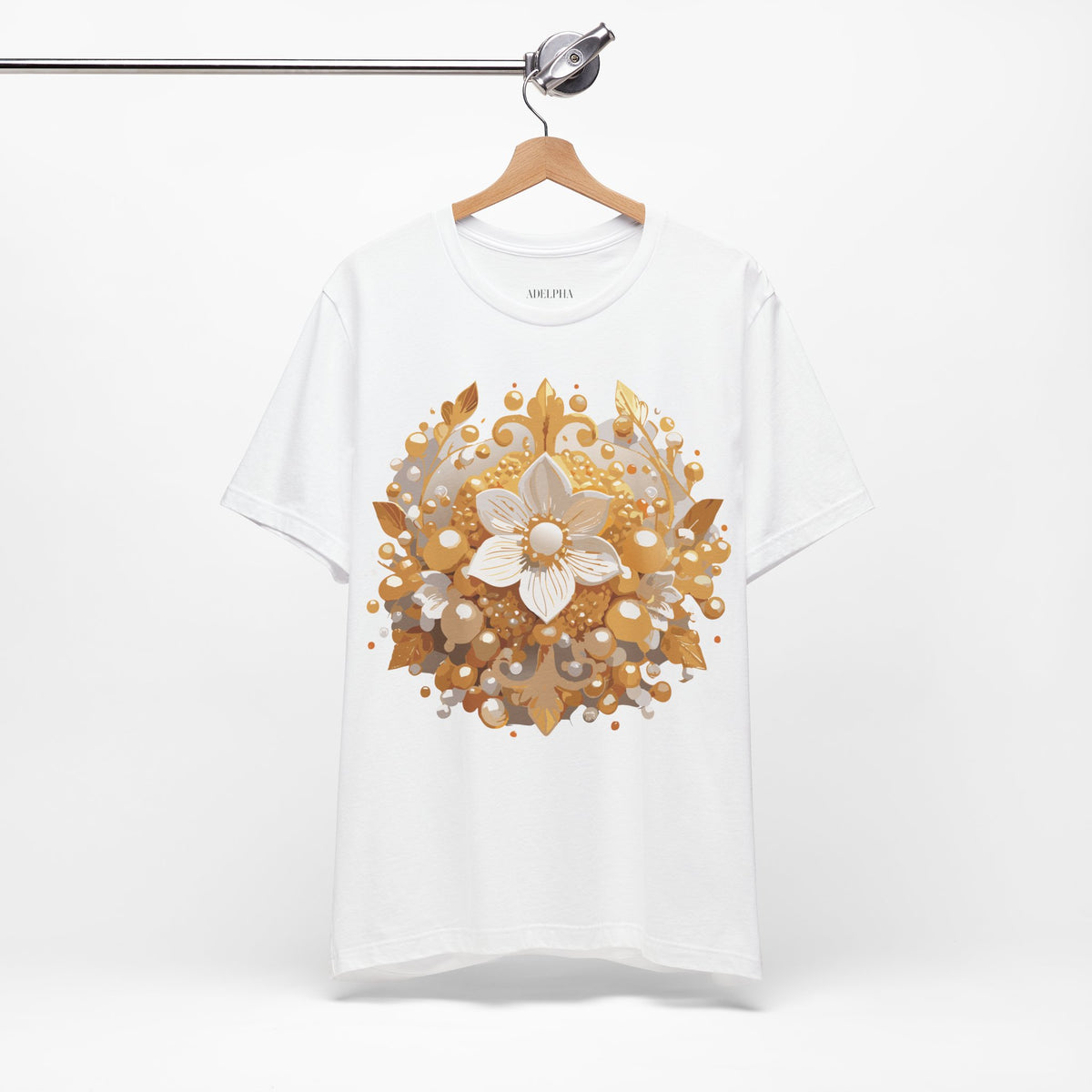 Jewelry Graphic Unisex Cotton Bella+Canvas Tee with Gemstones Art Design m39
