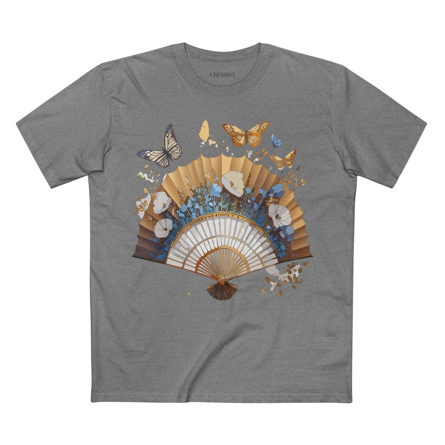 Antique Fan Graphic Design T-Shirt Unisex 100 Cotton Floral Carnival Artwork Tee 1