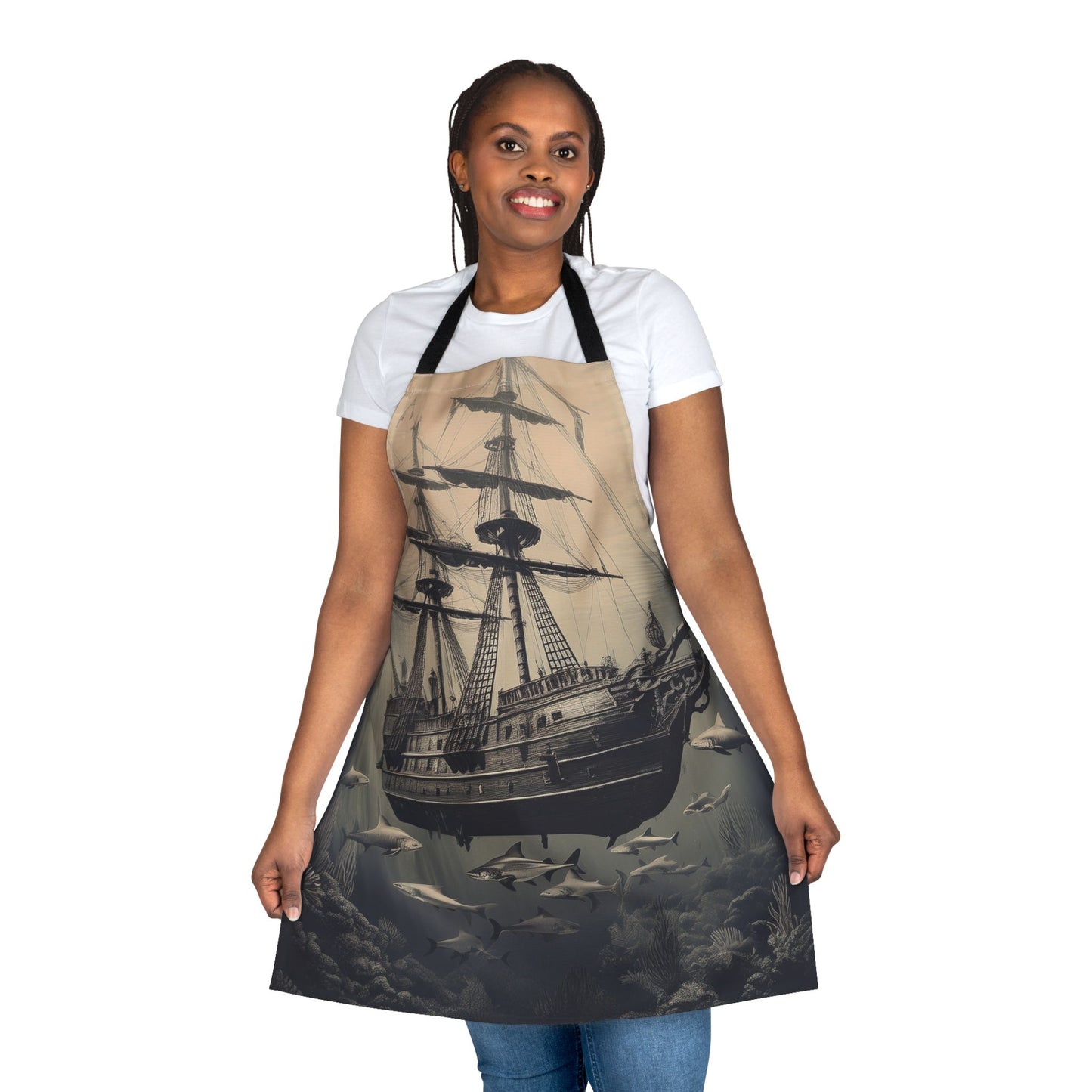 Ship 100% Polyester Stain-resistant 31.5 x 25.6 | Art Print Canvas Apron 6