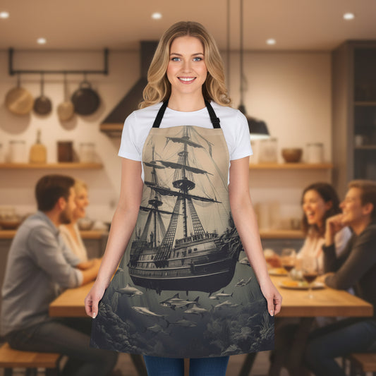 Ship 100% Polyester Stain-resistant 31.5 x 25.6 | Art Print Canvas Apron 6
