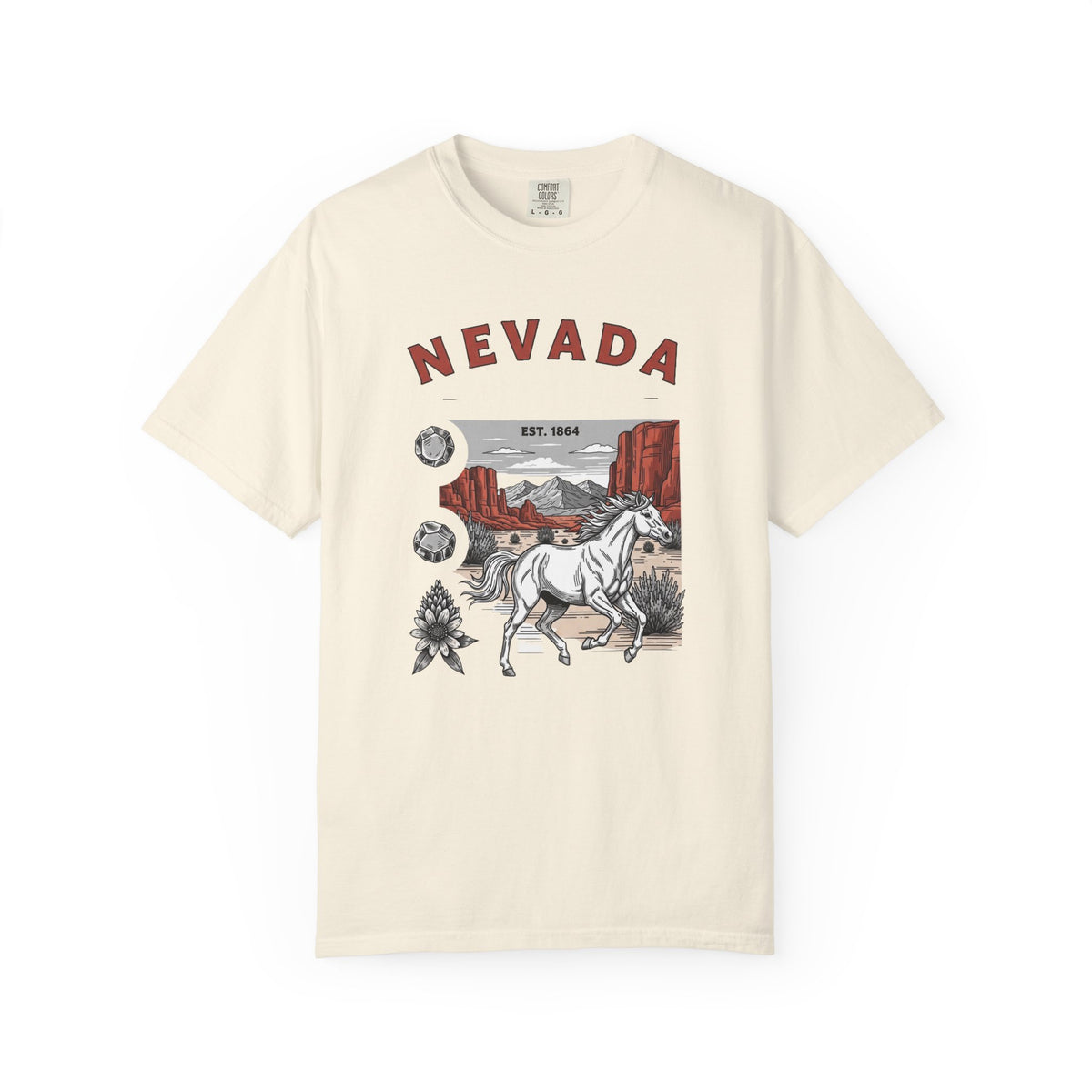 Nevada State Vintage Travel Tourist Graphic Tee Unisex 100 Cotton Comfort Colors T-Shirt