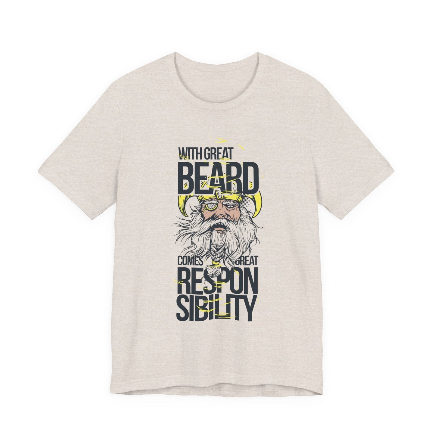 With Great Beard Comes Great Responsibility Tee Viking Beard Graphic Shirt A-2