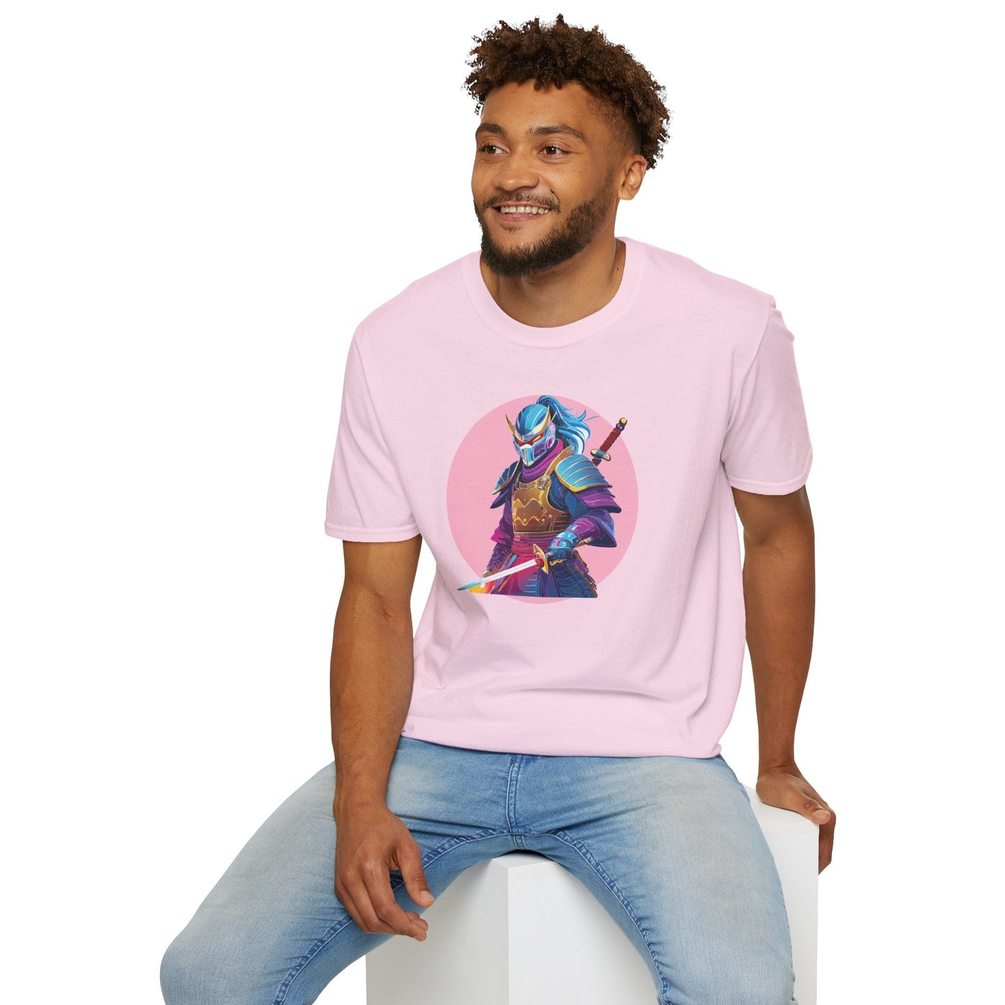Samurai Themed Unisex Softstyle Tee Shirt Gildan 64000 100 Percent Ring Spun Cotton