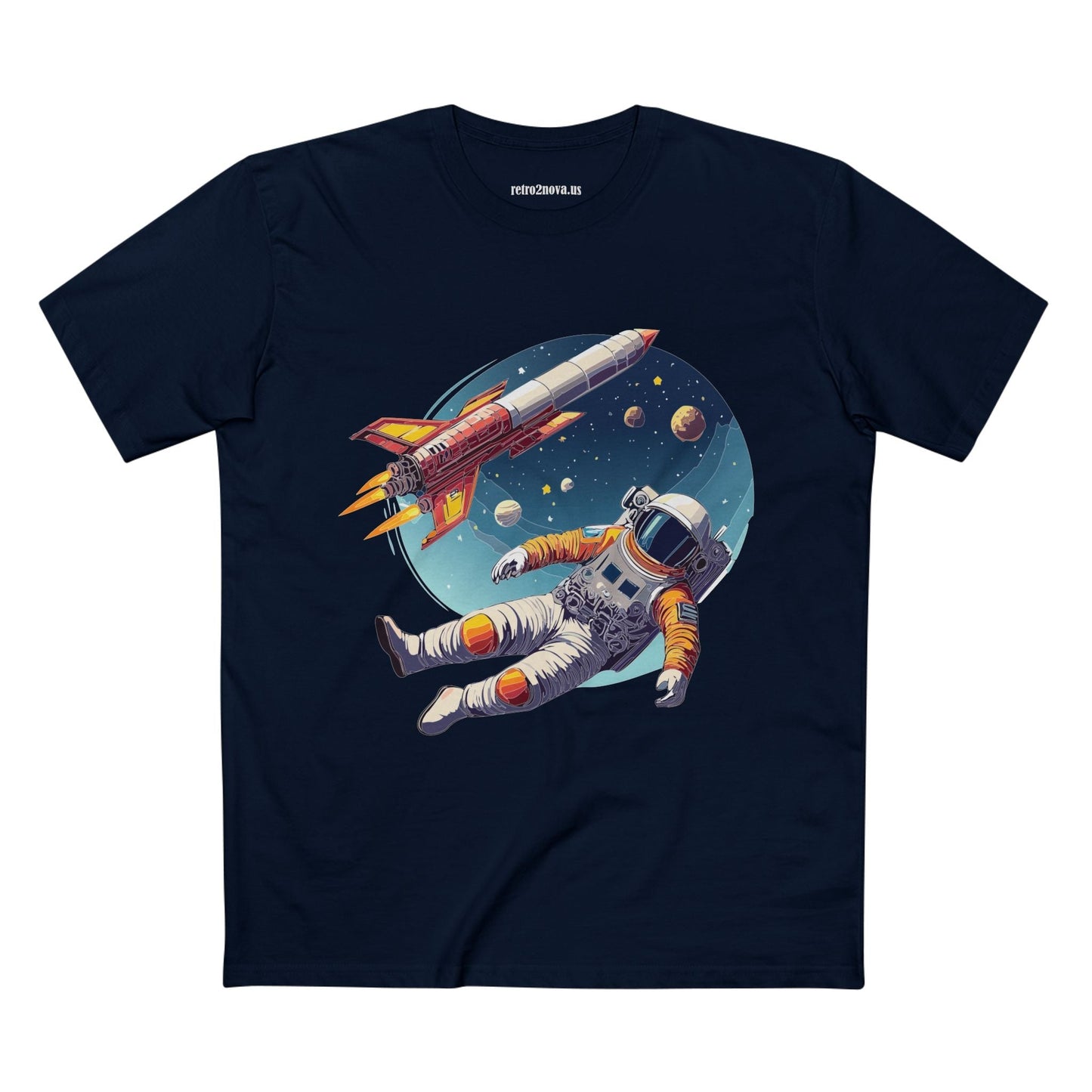 Cosmos Astronaut Shirt Unisex Premium Cotton Tee Original Art Design Retro2Nova Collection