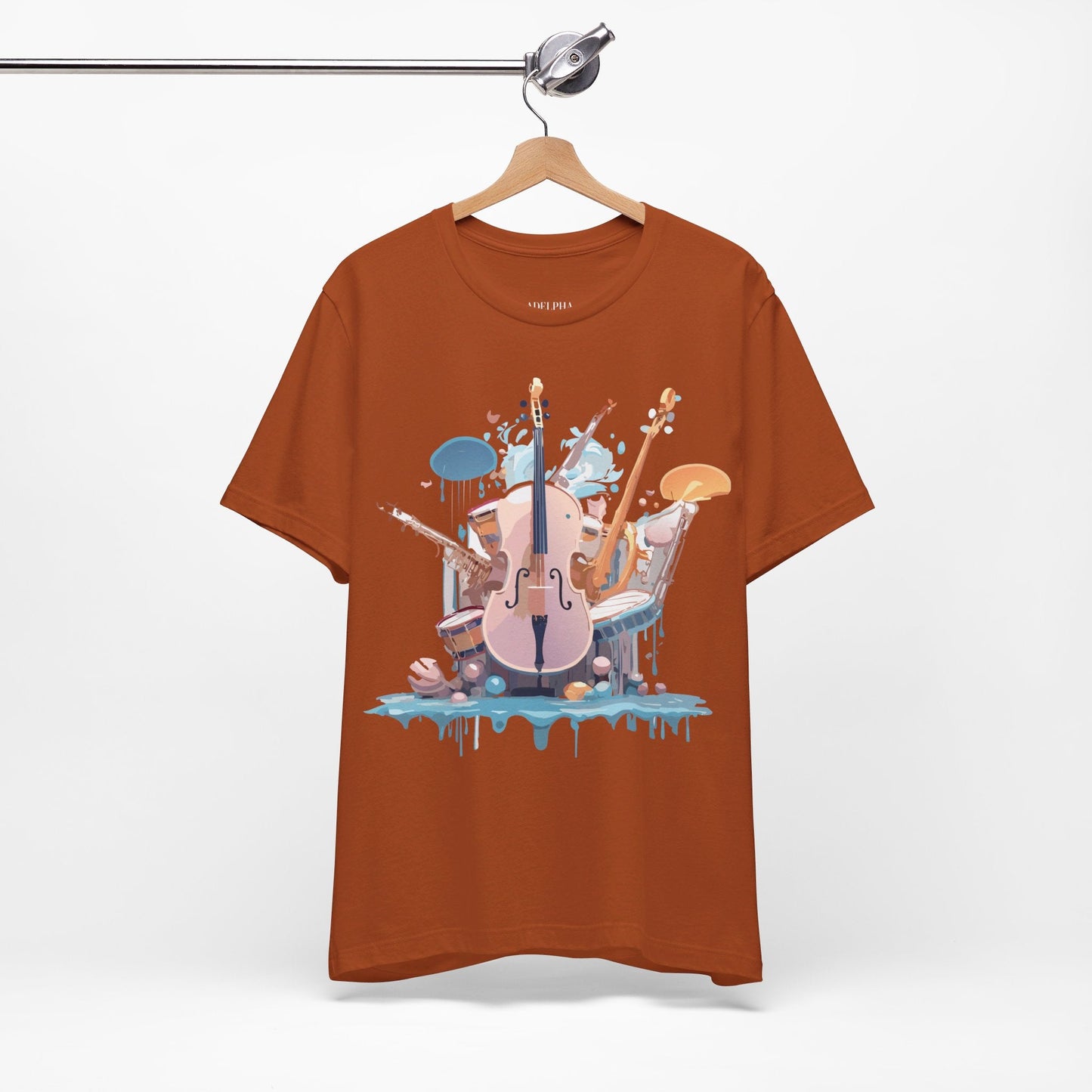 Music Graphic Unisex 100 Cotton Vintage Art with Musical Elements Tee 81