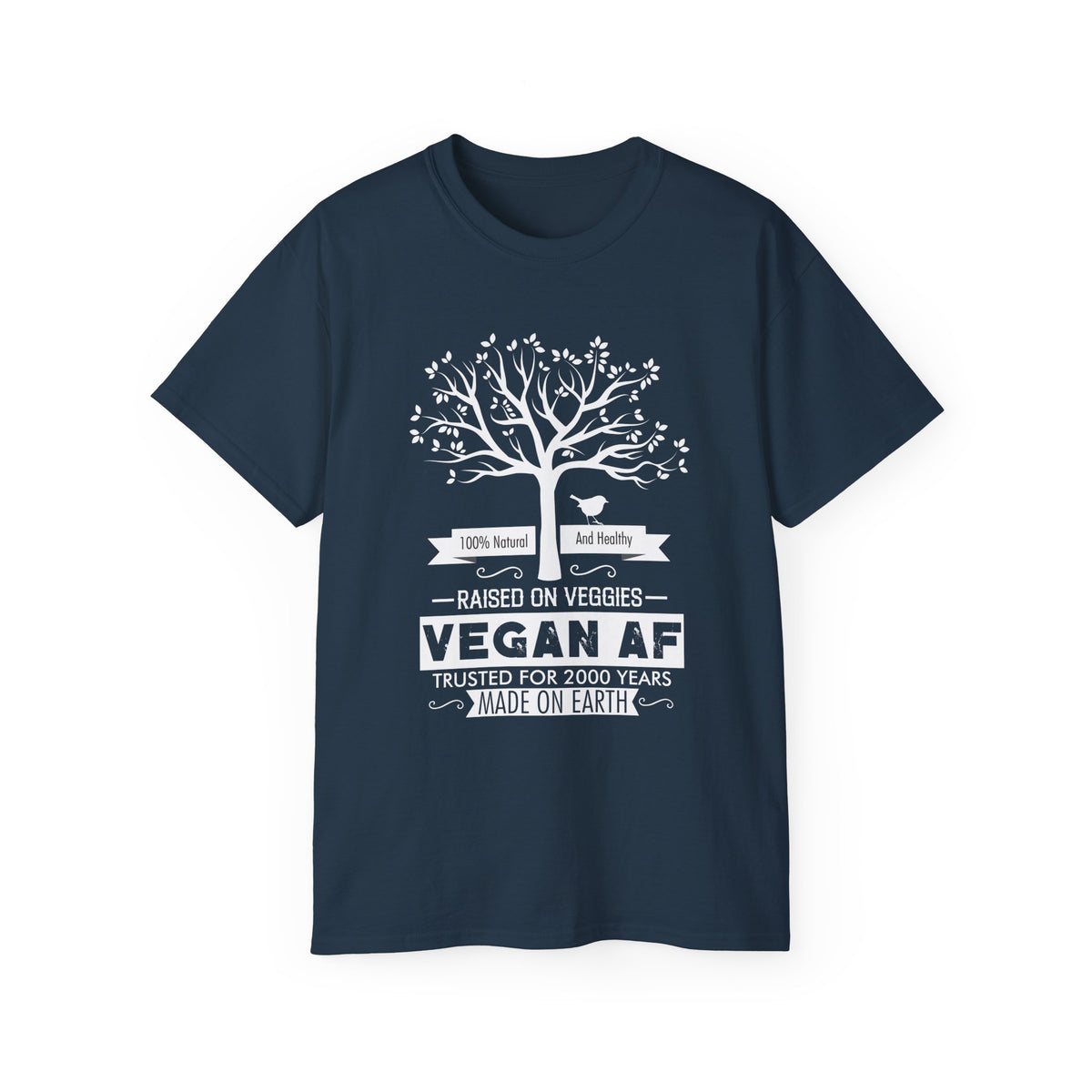 Vegan AF Tree Graphic Tee | Raised on Veggies, 100% Natural Shirt