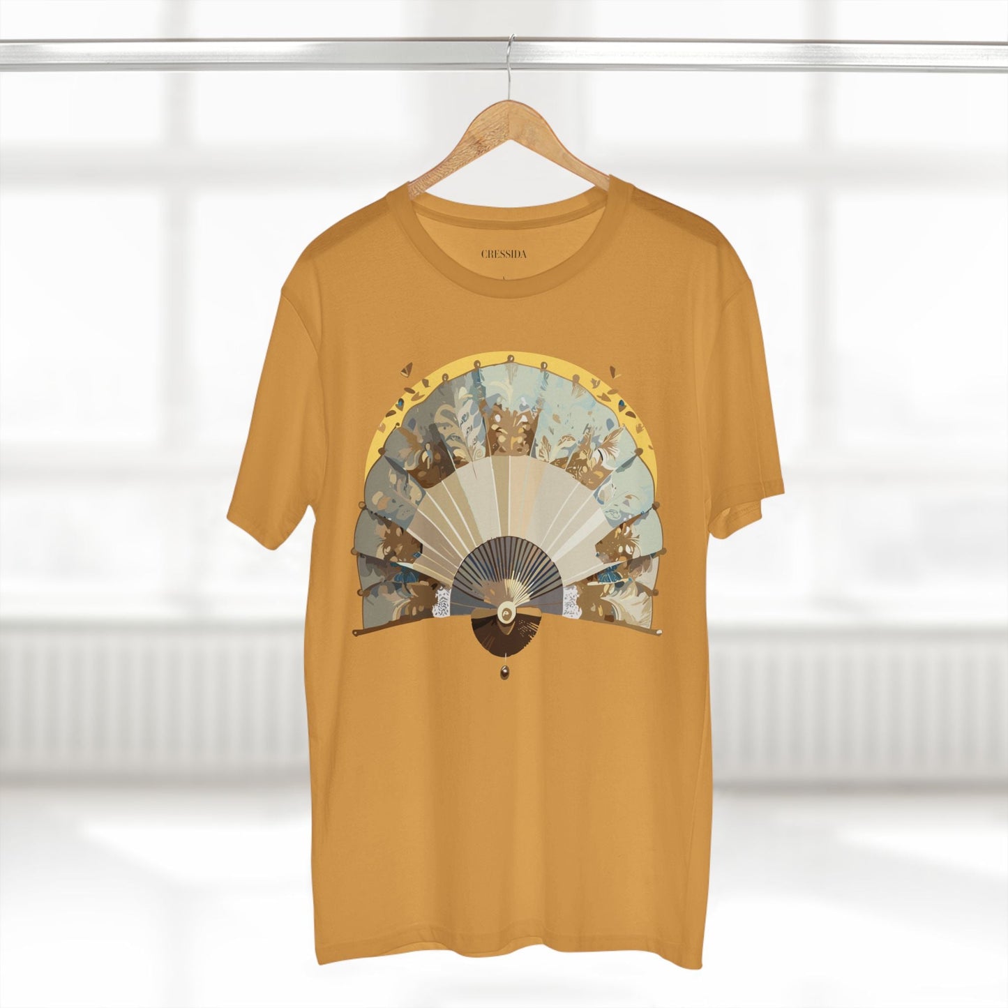 Antique Fan Graphic Design T-Shirt Unisex 100 Cotton Floral Carnival Artwork Tee 26