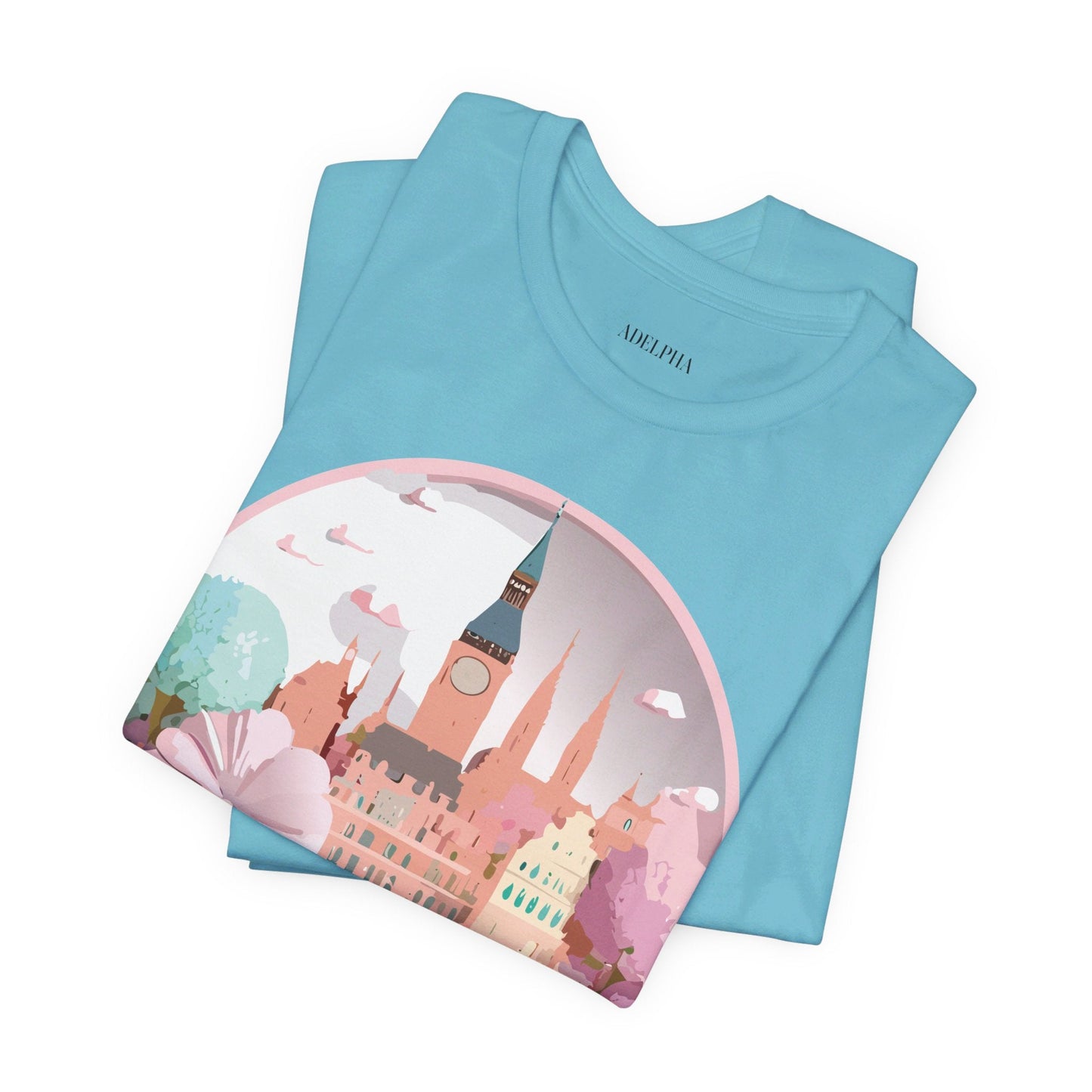 Prague Tourist Shirt Unisex Graphic Tee Featuring Vintage Inspired Art By Adelpha