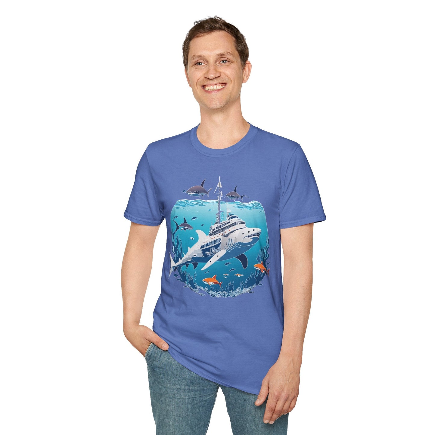 Ocean Tee Shirt Unisex Softstyle 64000 Ring Spun Cotton Art Design Tee For Everyday Comfort