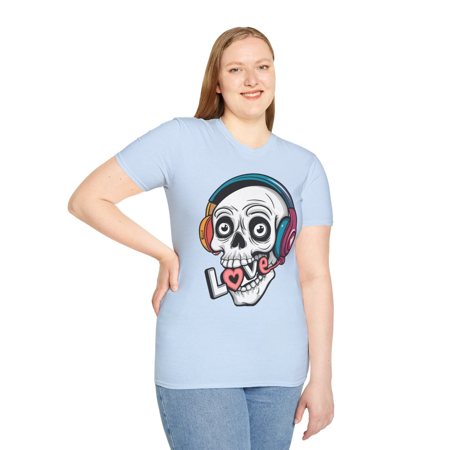 Skull Tee Shirt Unisex Skeleton Shirt With Skull Artwork Gildan Softstyle Cotton Tee