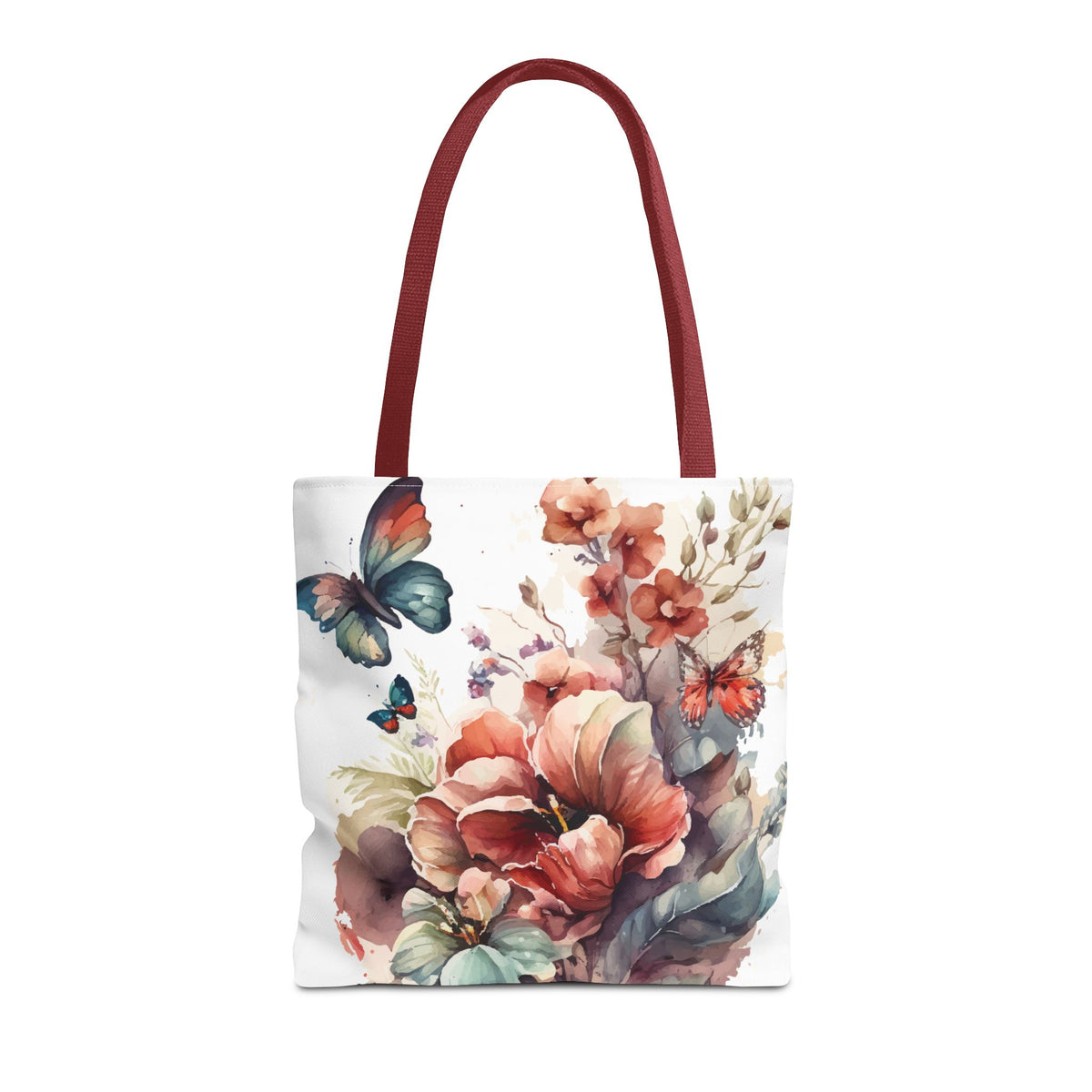 Bolsa de lona con estampado de mariposas 