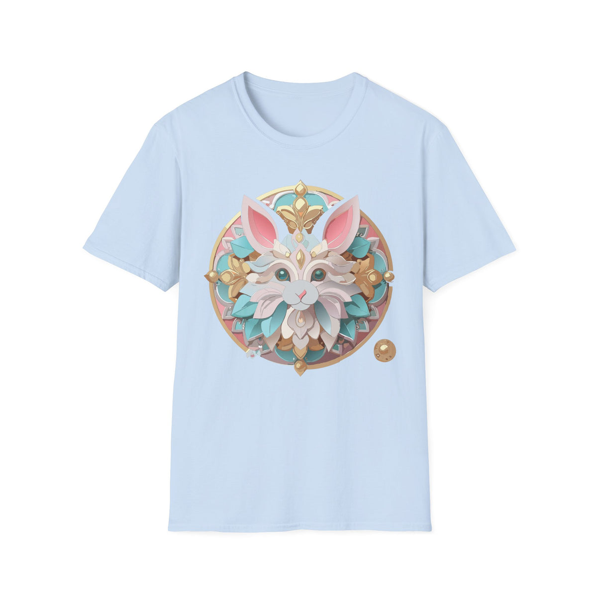 Ornate Floral Fox Mask T-Shirt | Pastel Mandala Animal Art
