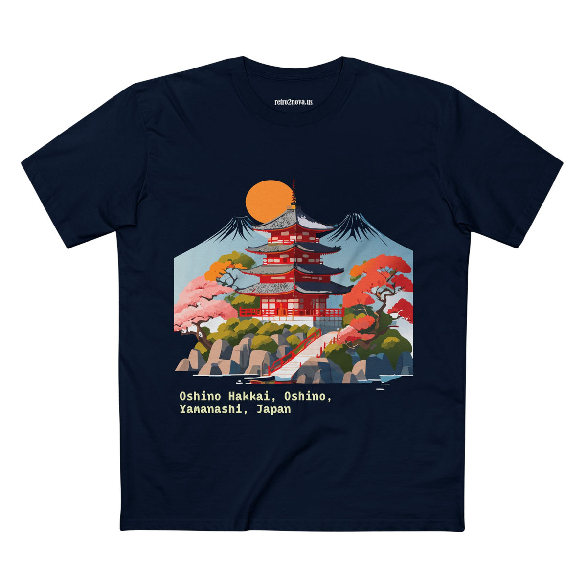 Japanese Pagoda Illustration Tee | Oshino Hakkai, Yamanashi, Japan