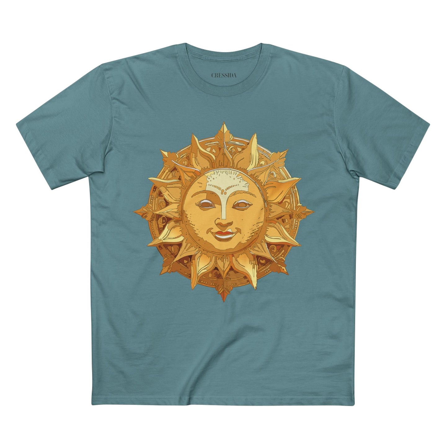 Gold Sun Graphic Unisex 100 Cotton T-Shirt with Golden Art Design 22