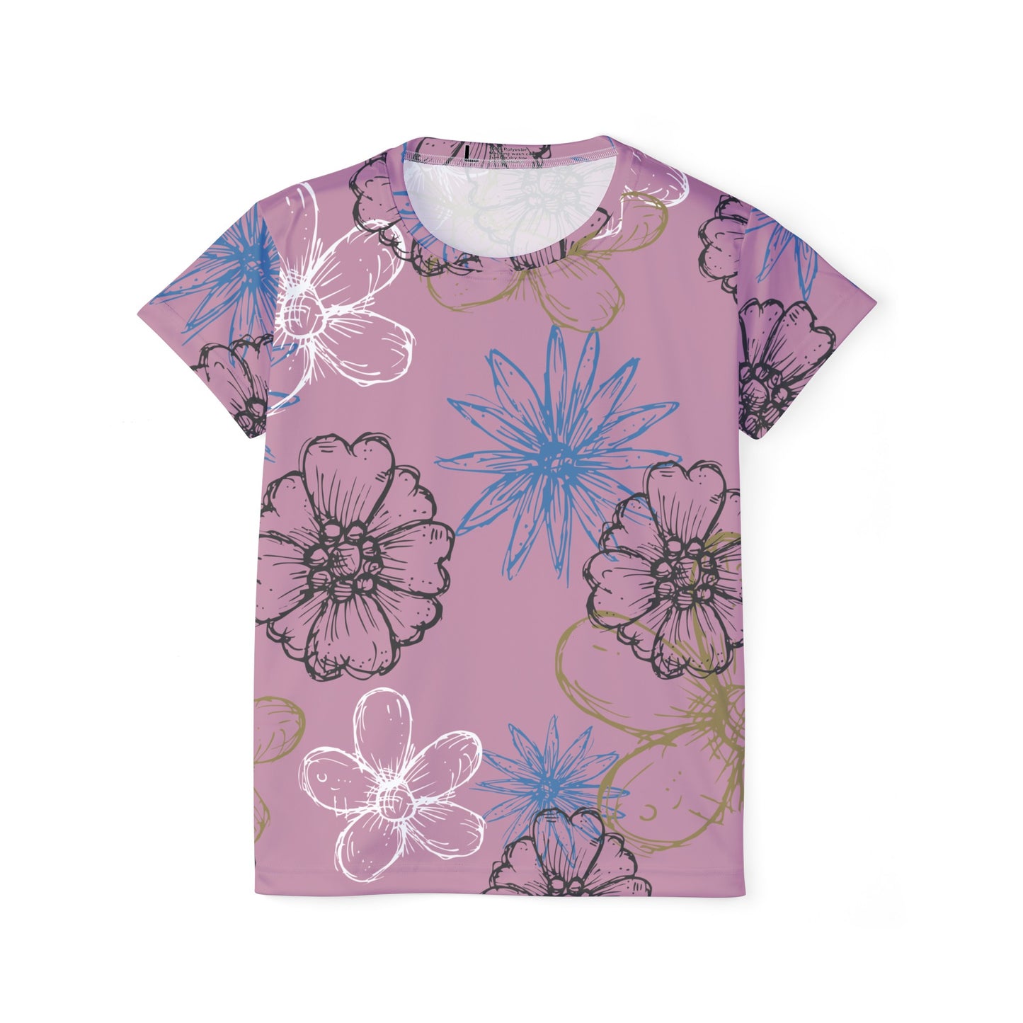 Camiseta de poliéster con estampados florales