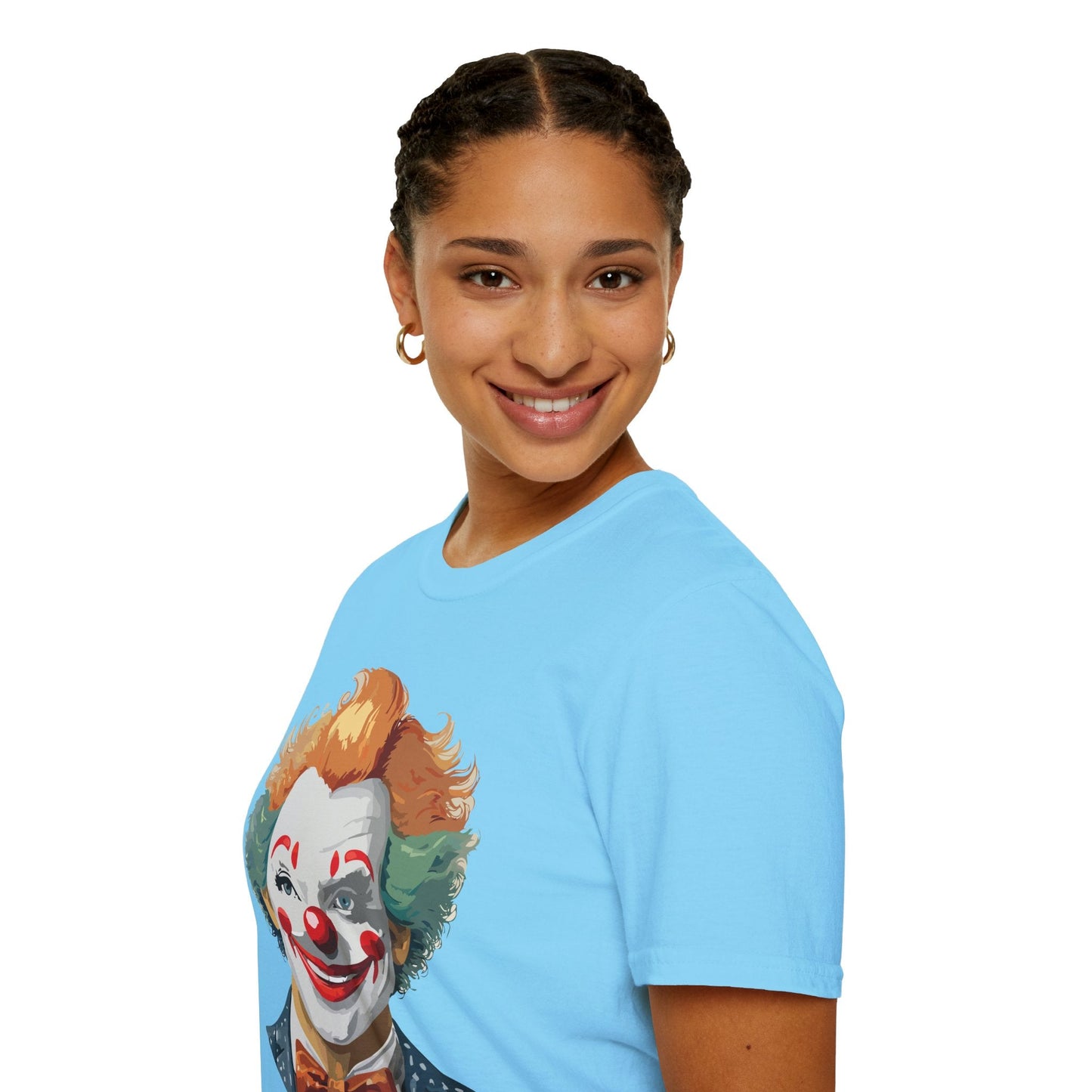 Unisex Short Sleeve Softstyle Clown T Shirt With Funny Man Circus Theme Tee Gildan 64000