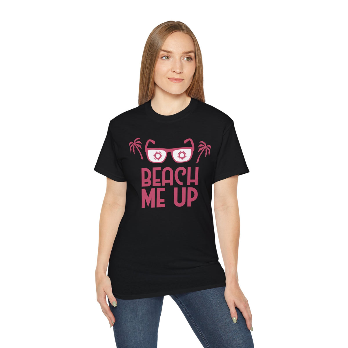 Beach Me Up Tee | Sunglasses Palm Trees Retro Pink Summer Shirt