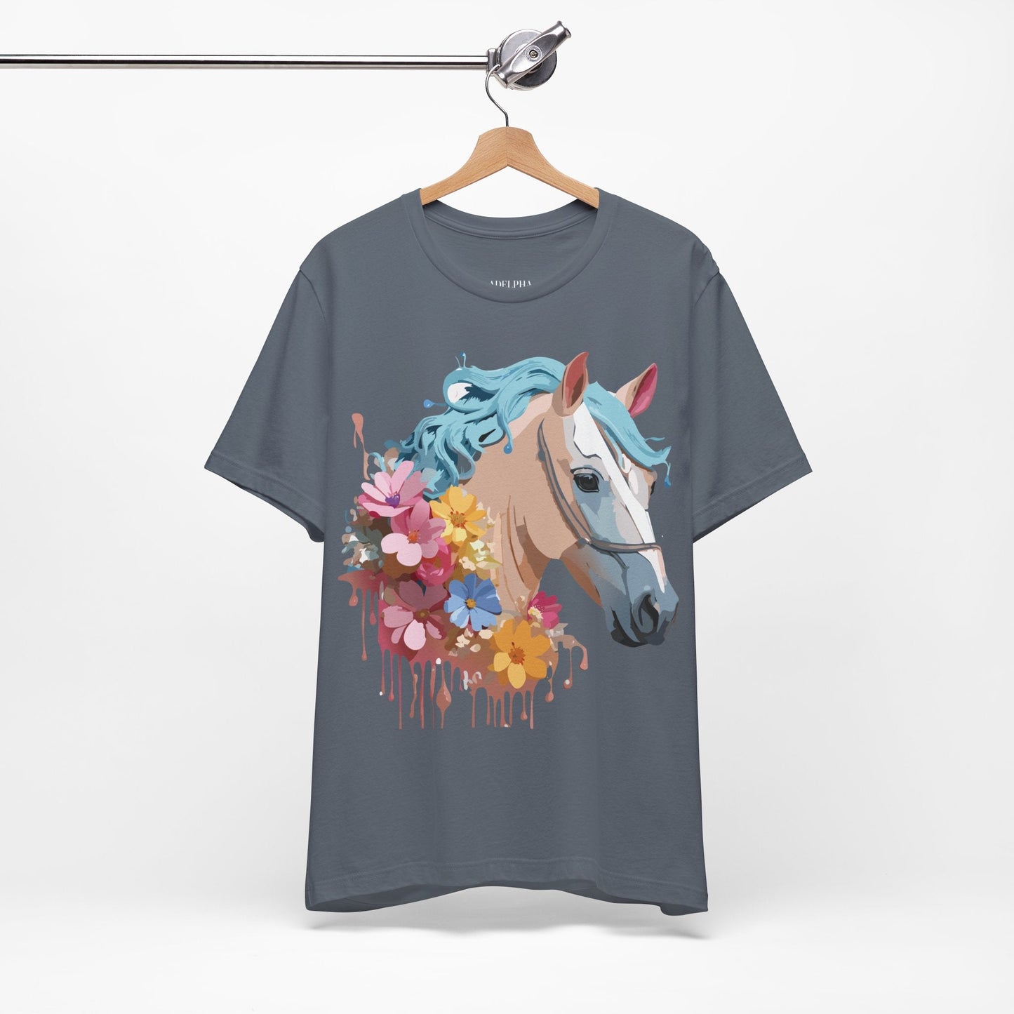 Unisex Horse Graphic Tee From Adelpha Vintage Inspired Art Shirt Short Sleeve Jersey