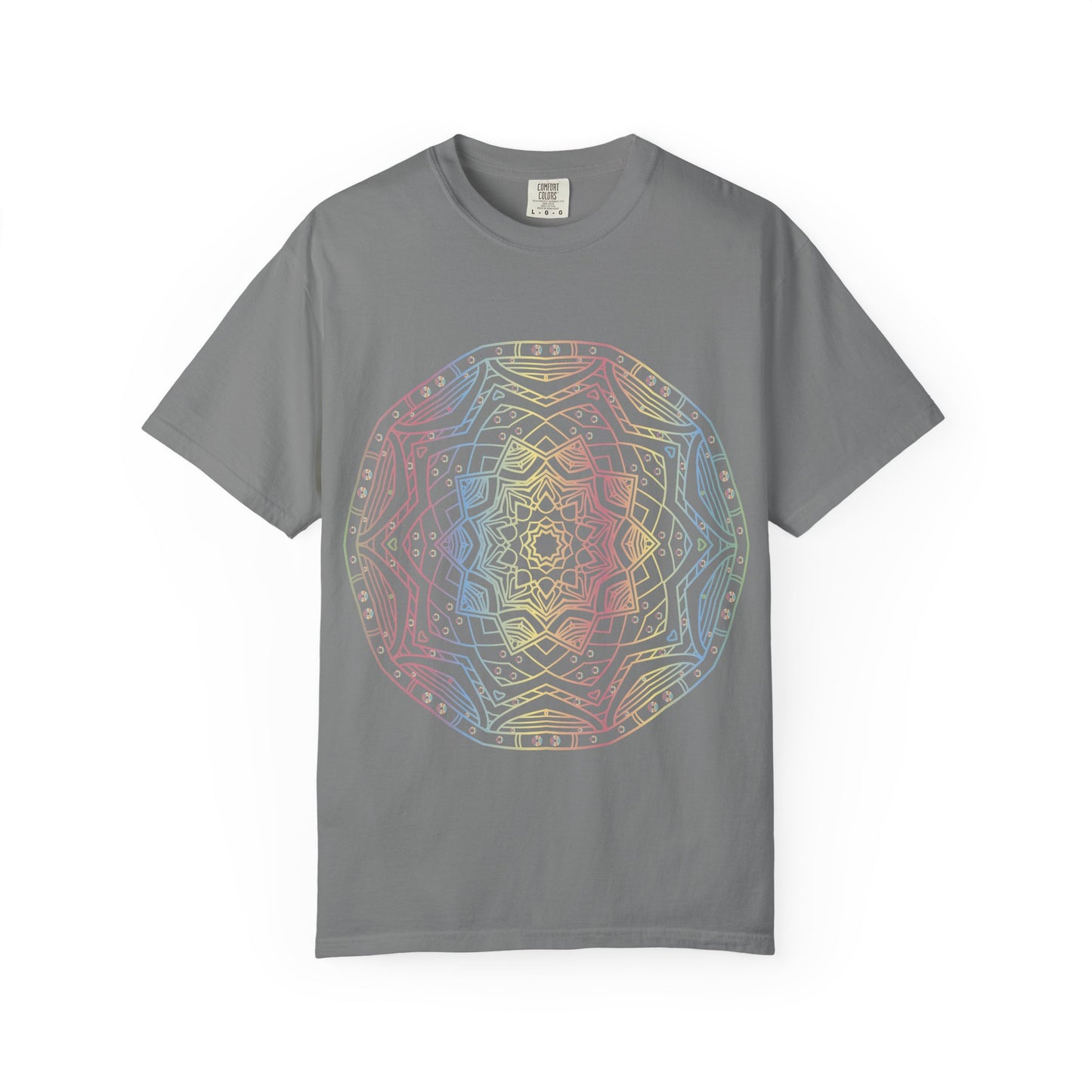 Unisex Garment Dyed Cotton T-Shirt with Mandala Graphic Design