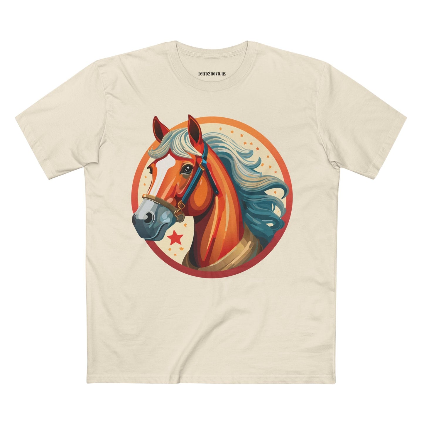 Horse And Animals Unisex Premium Cotton Art Tee Featuring Original Retro2Nova Design From Our Art Collection