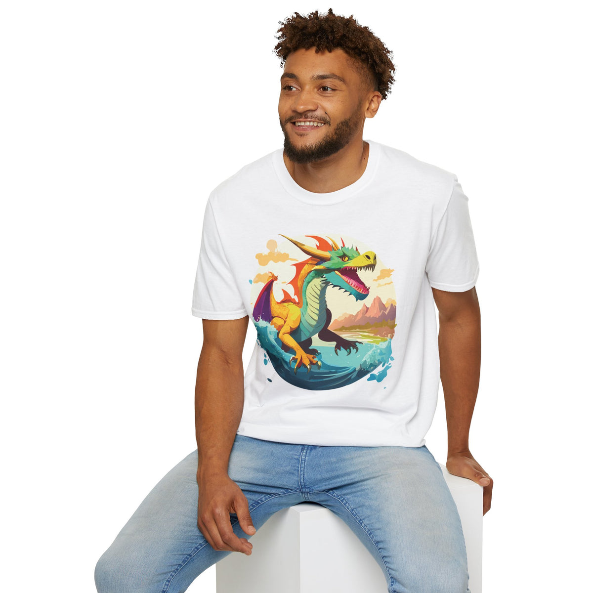 Dragon Graphic Tee Gildan Unisex 100 Cotton Tee Shirt with Animals m13