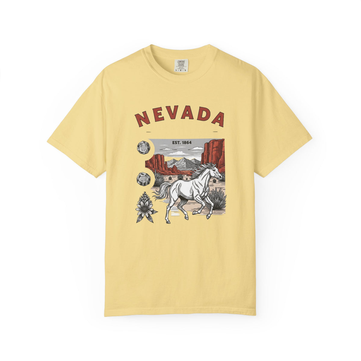 Nevada State Vintage Travel Tourist Graphic Tee Unisex 100 Cotton Comfort Colors T-Shirt