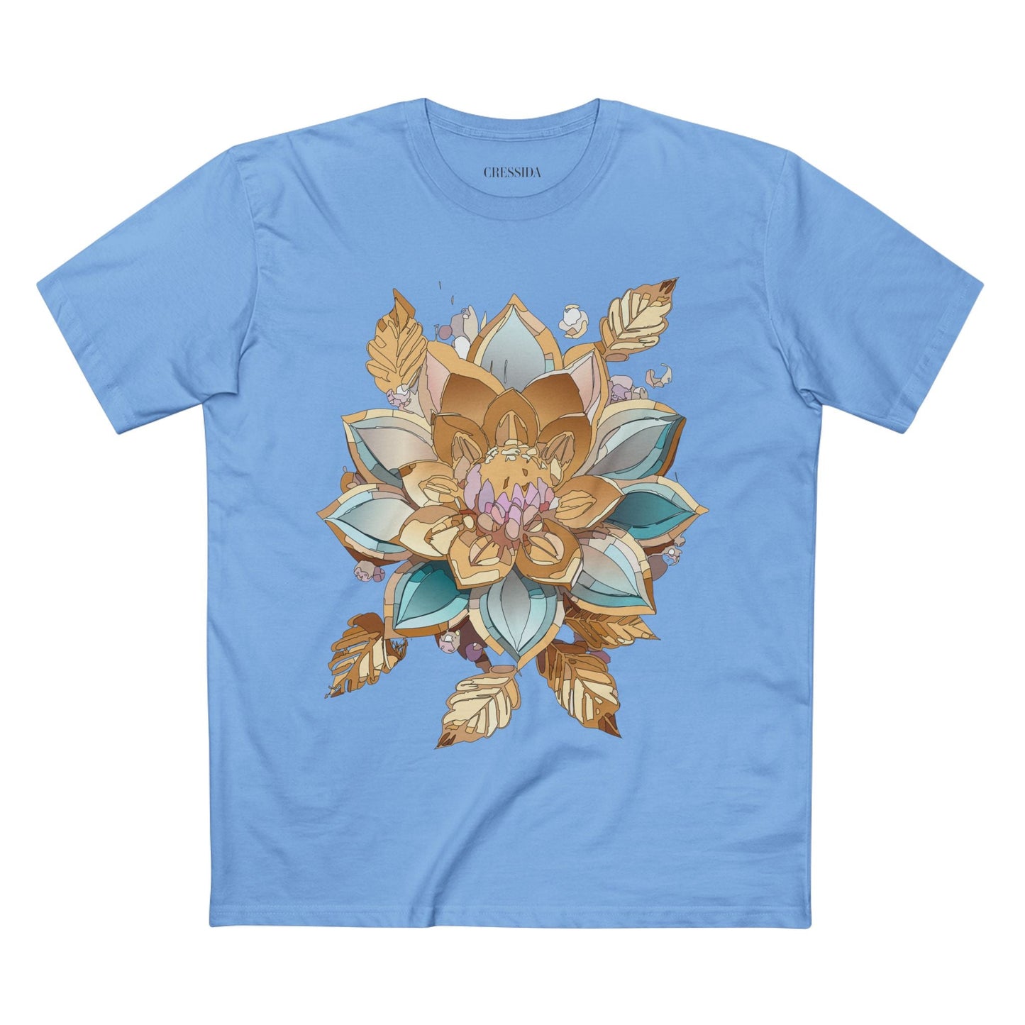 Floral Graphic T-Shirt Unisex 100 Cotton Art Design with Antique Flowers Tee 3