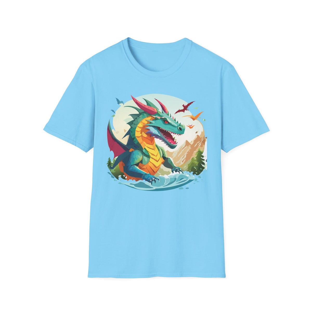 Dragon Graphic Tee Gildan Unisex 100 Cotton Tee Shirt with Animals m14