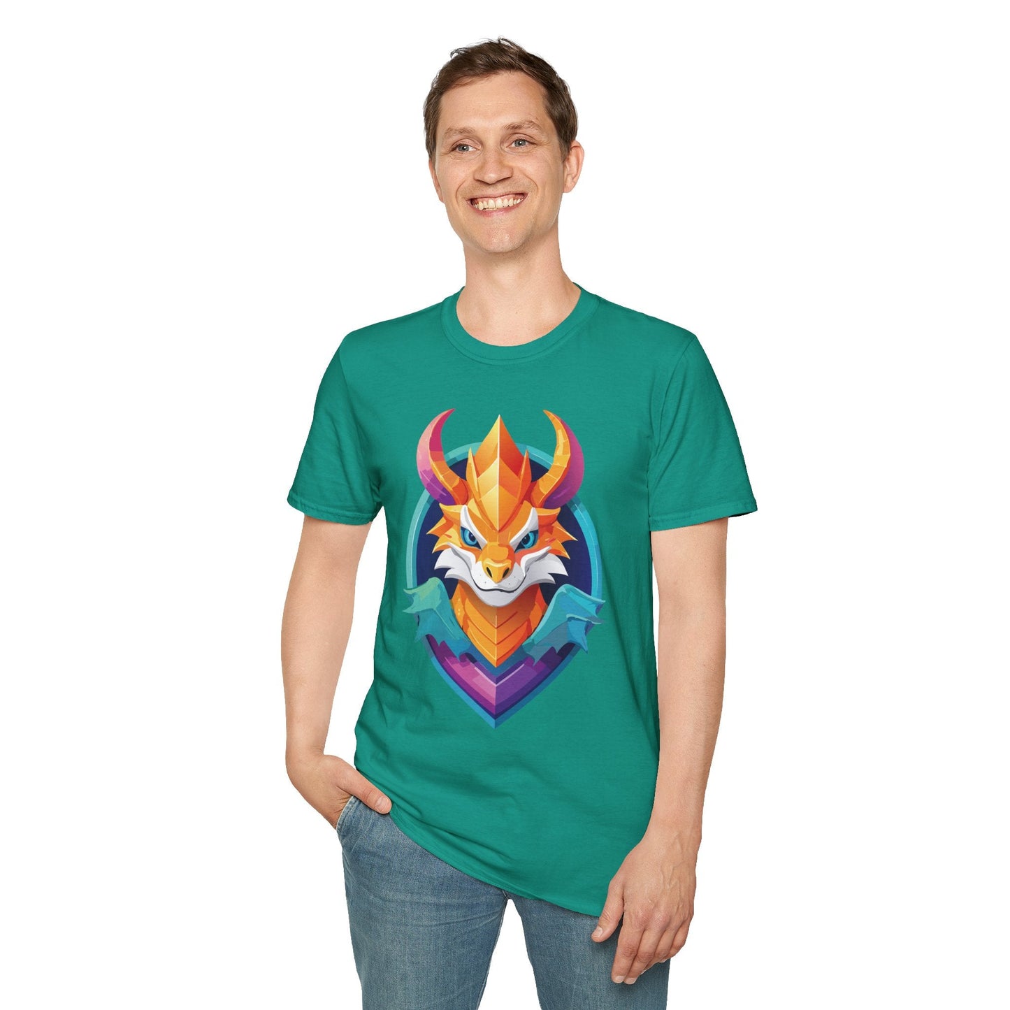 Dragon Graphic Unisex Cotton Softstyle Art Design Tee With Animals 4