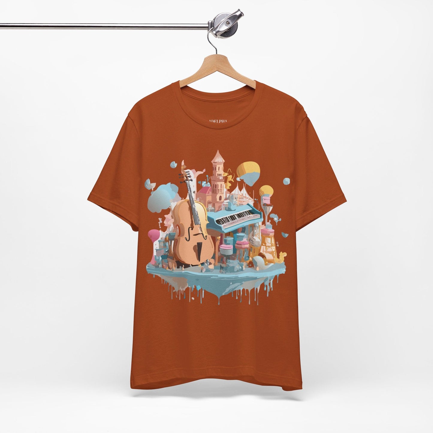 Music Graphic Tee Unisex Vintage Art Design By Adelpha Premium Short Sleeve T Shirt
