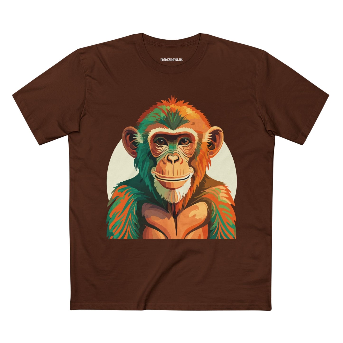 Unisex Monkey Shirt Premium Cotton Tee With Original Art Design From Retro2Nova Comfortable Everyday Wear Art Collection