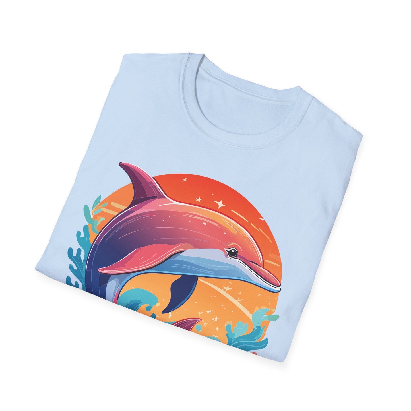 Dolphin Shirt Unisex Tee 100 Percent Ring Spun Cotton Softstyle Gildan 64000 Comfort Fit