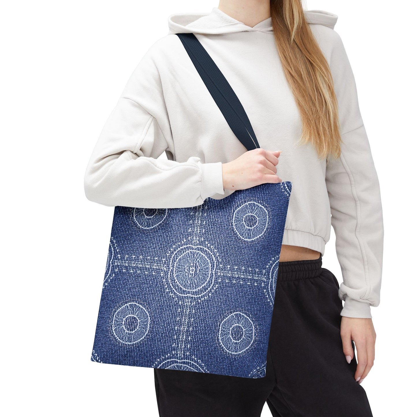 Denim Fabric Imitation Print Unisex Canvas Bag Poly Spun 3 Sizes Tote Bag 107