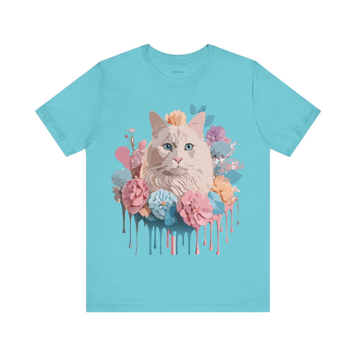 Cat Graphic Unisex Cotton Bella+Canvas Tee with Art Animal Design e200