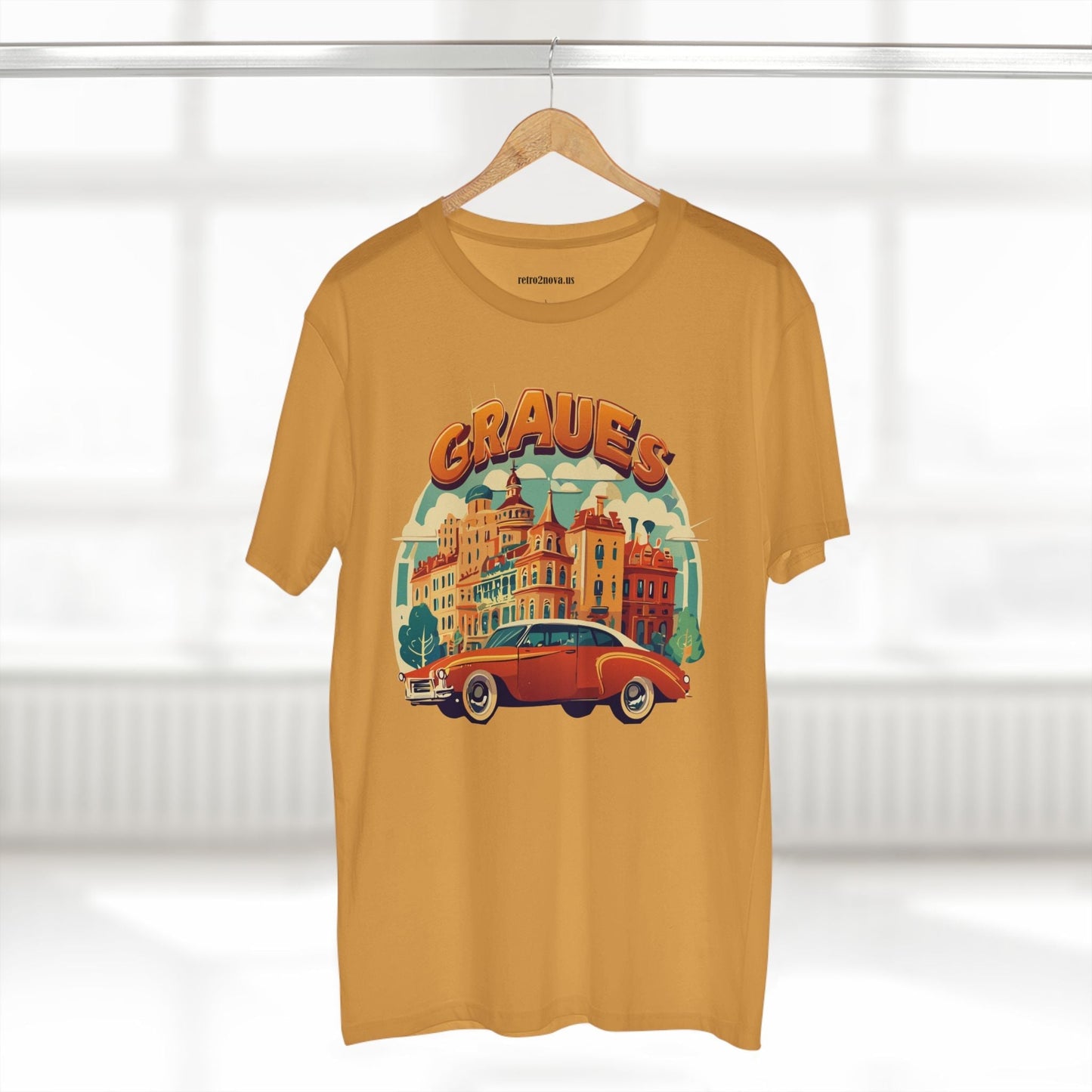 Retro Car Shirts Unisex Premium Cotton Art Tee By Retro2Nova Original Art Design Collection