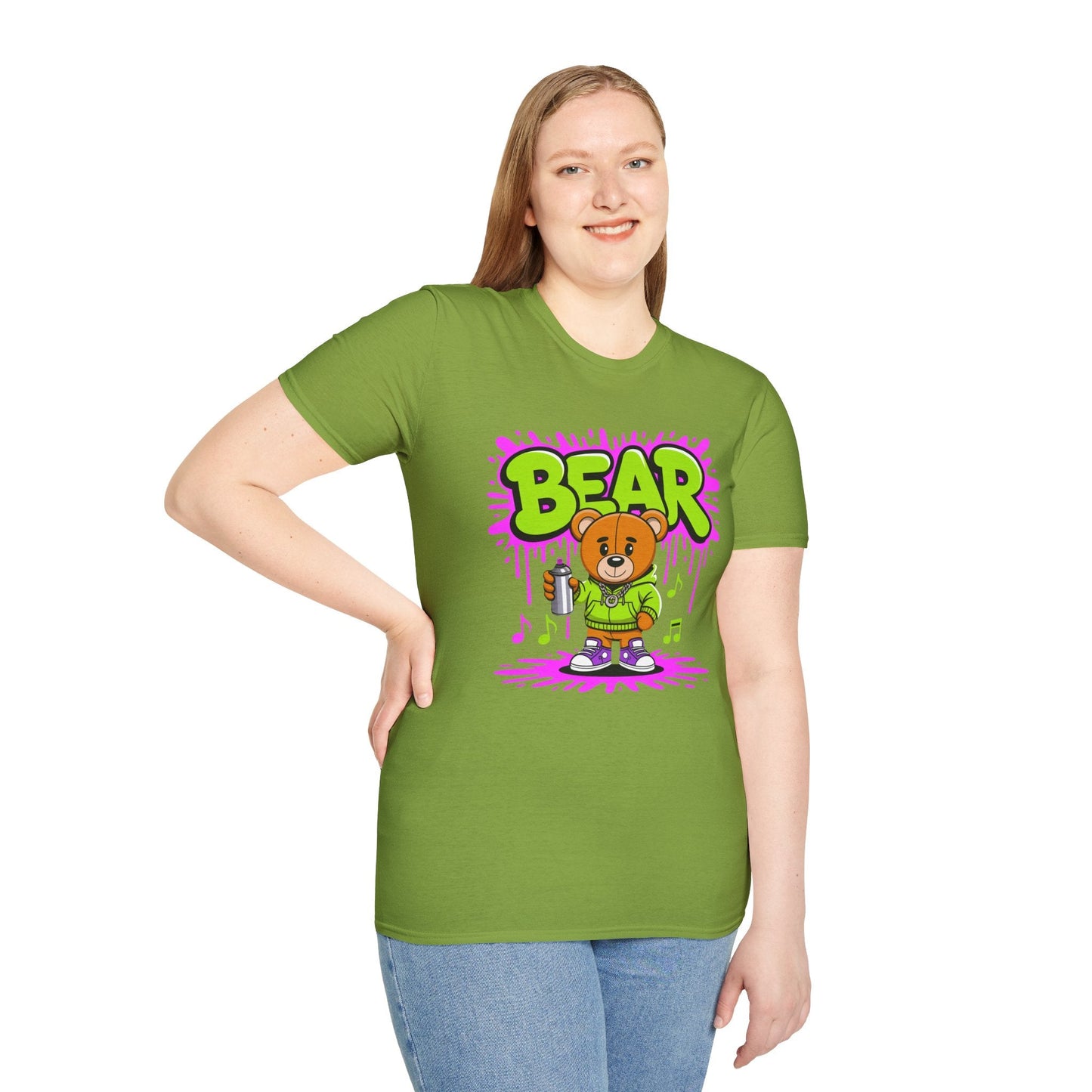 Unisex Cartoon T Shirt With Funny Animals Print Gildan Softstyle 64000 Tee Comfortable Everyday Wear