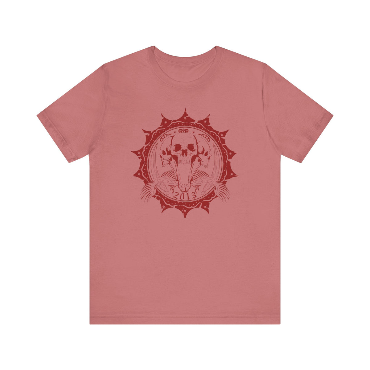 Skull Meddalion Mandala Tee Boho Skulleton Graphic Unisex Cotton Shirt Art-51
