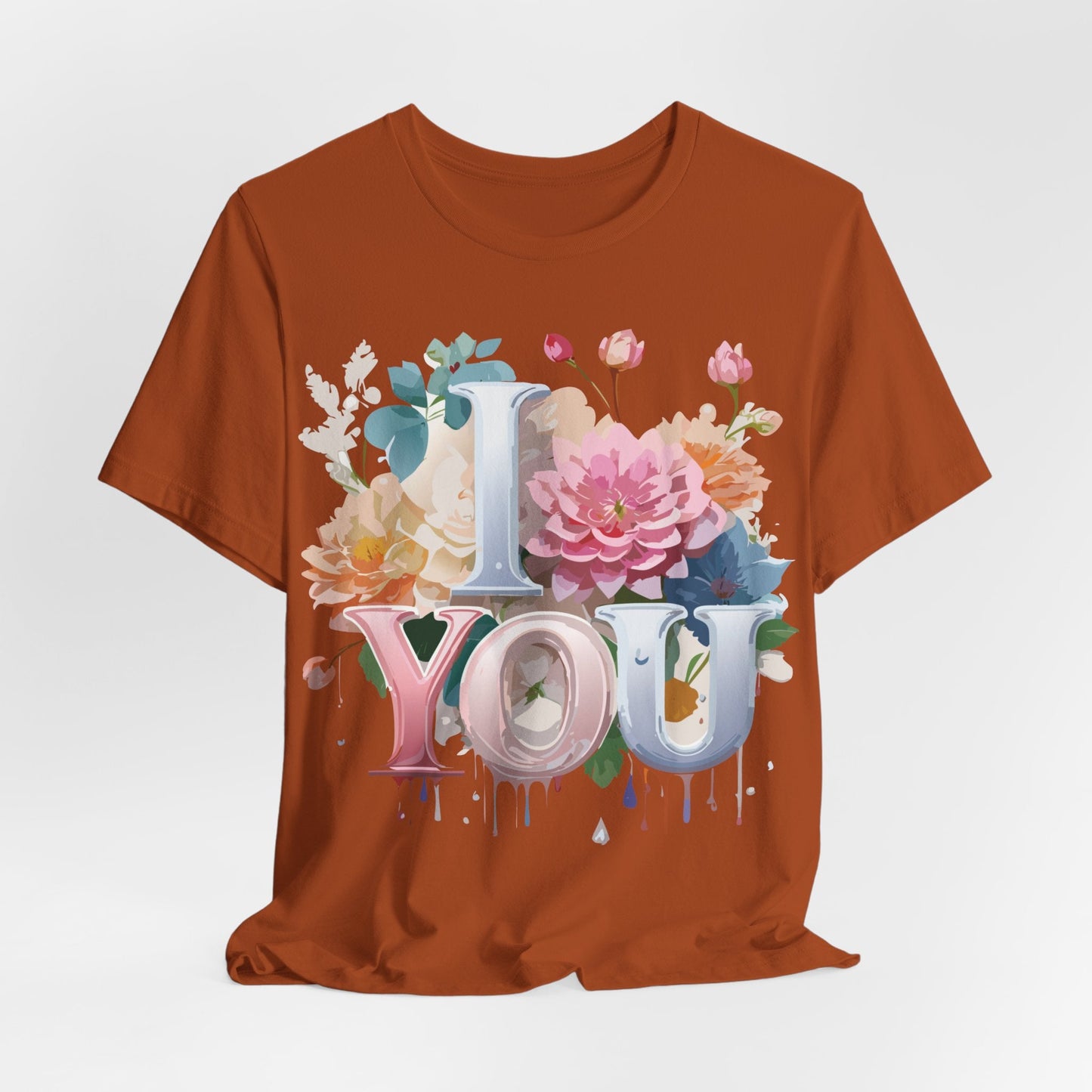 Valentine Day Graphic Unisex 100 Cotton Vintage Artwork with Love and Flower Design Tee 1
