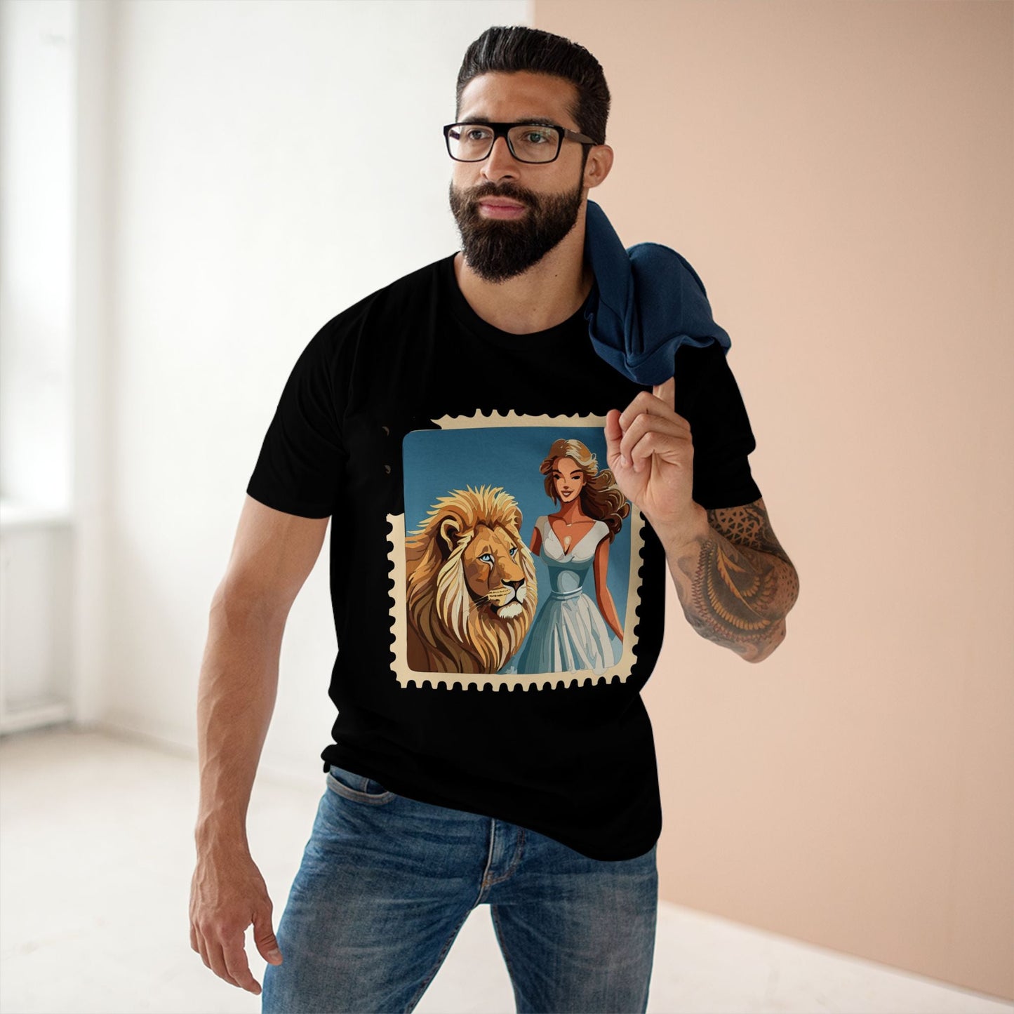 Postage Stamp Shirt Unisex Premium Cotton Tee With Original Art Design Retro2Nova PS54