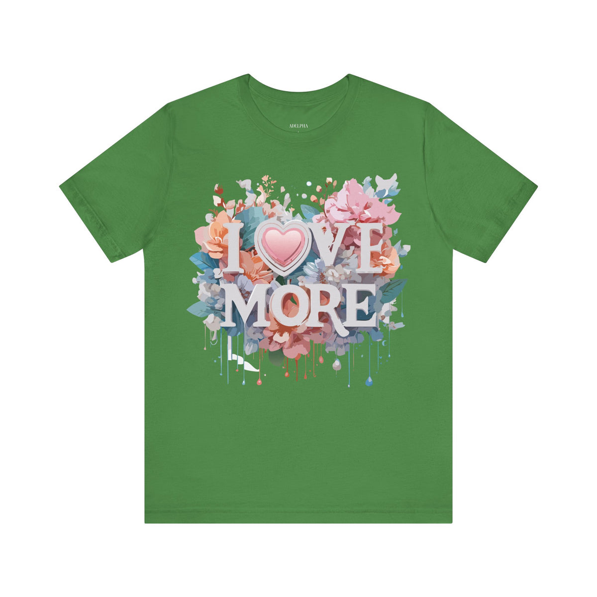 Valentine's Day Graphic Unisex Cotton Bella+Canvas Tee with Floral Art Design d114