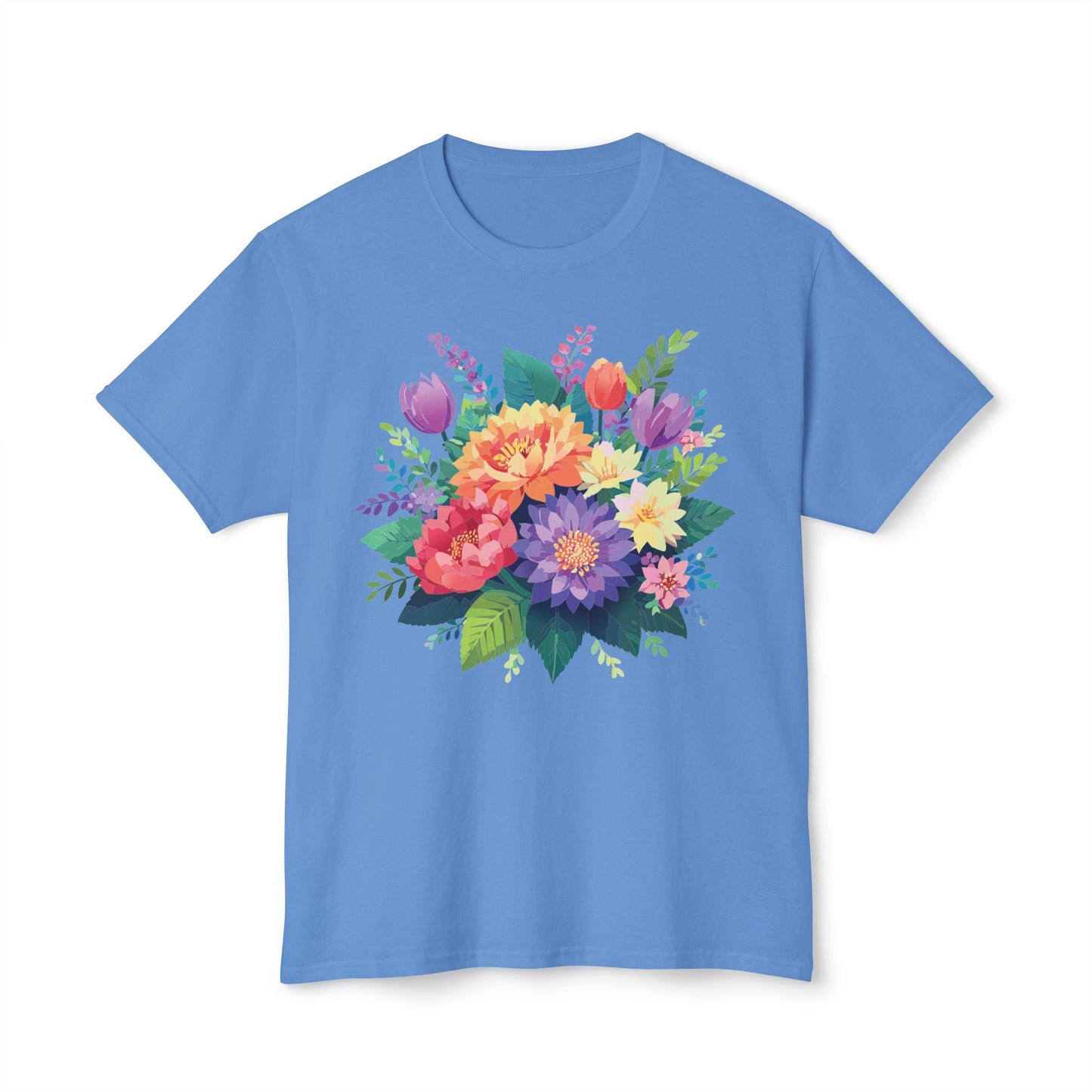 Unisex HD Cotton Art Print T Shirt Floral Design Tee Vintage Flowers Tee Shirt Made in USA