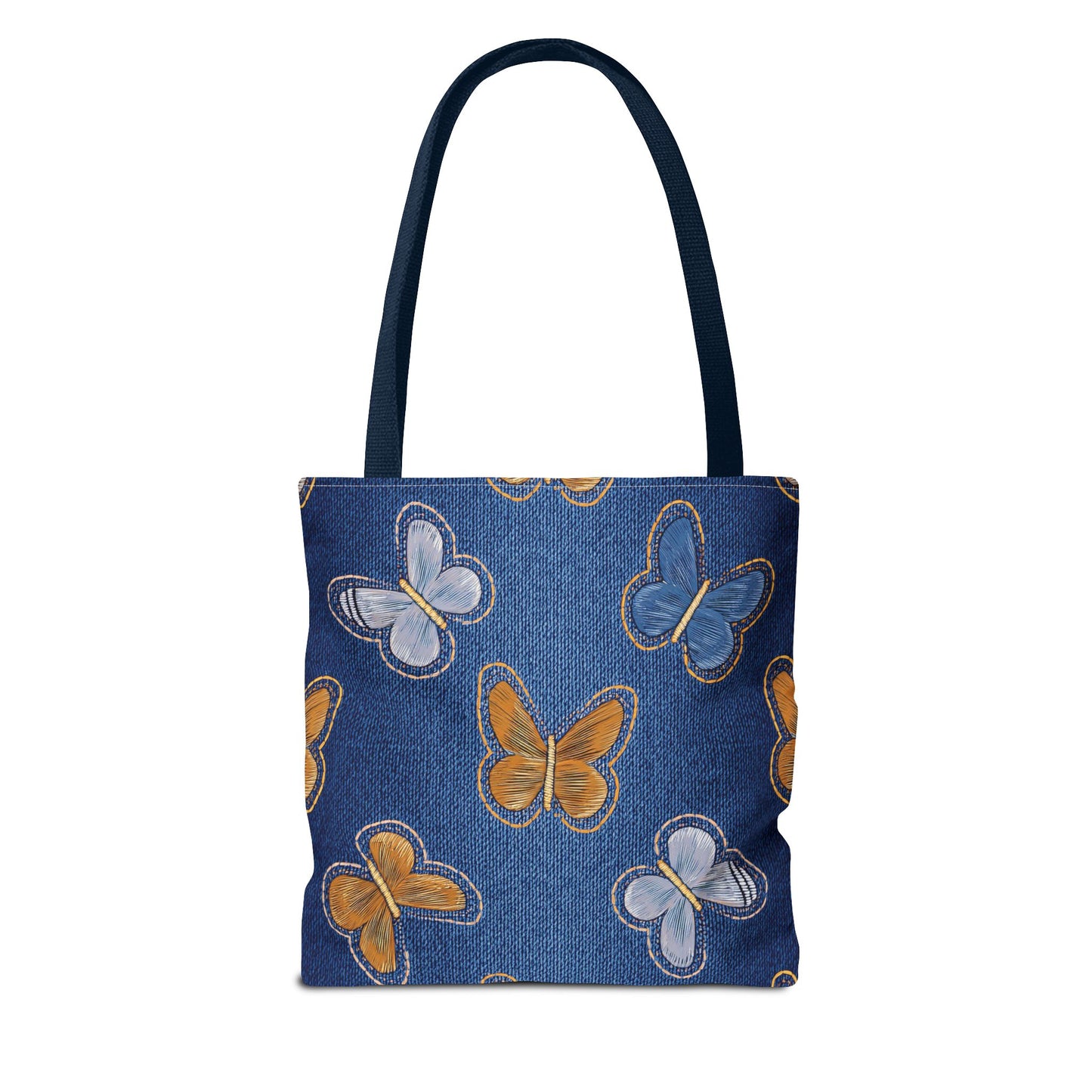 Denim Fabric Imitation Print Unisex Canvas Bag Poly Spun 3 Sizes Tote Bag 177