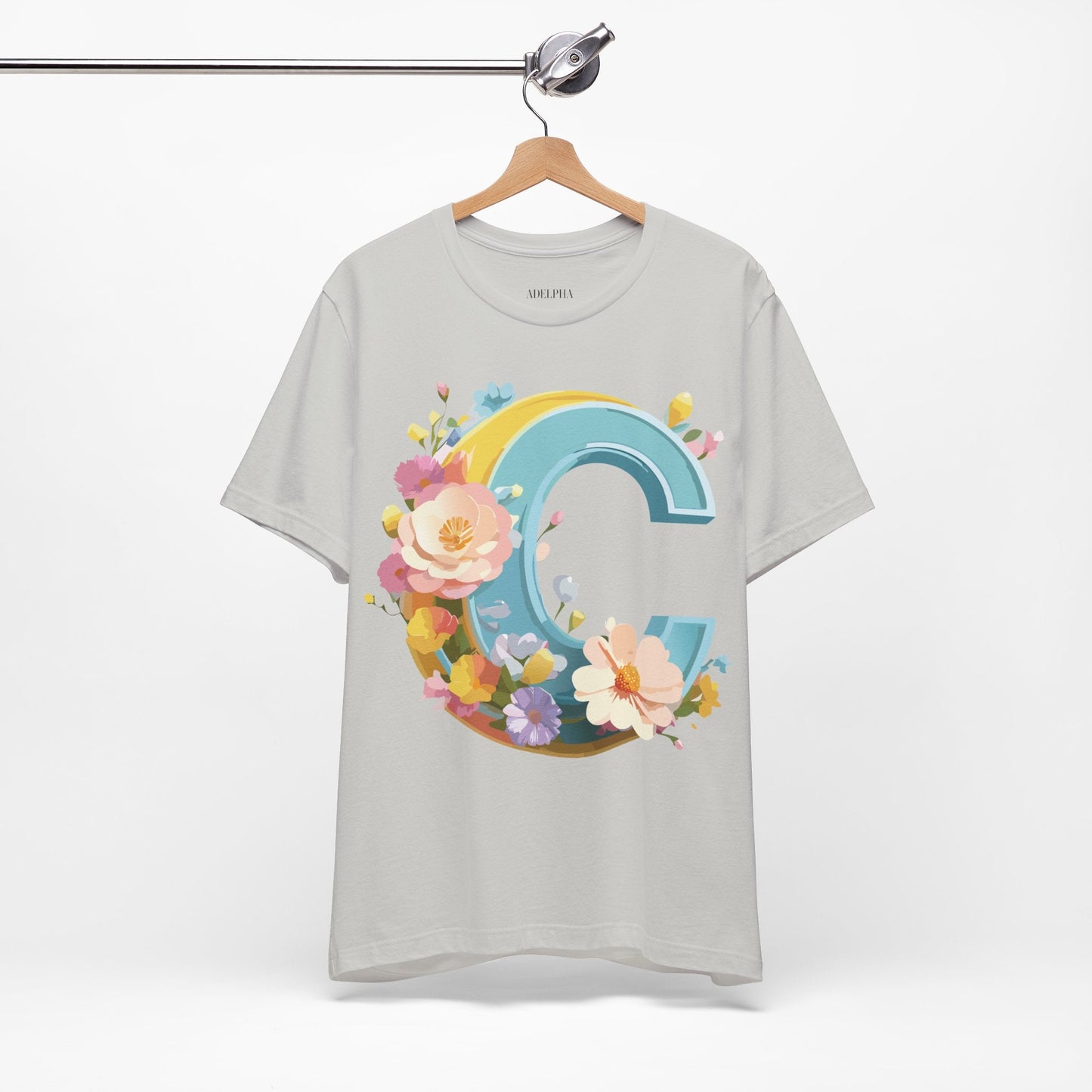Letter C Shirt Graphic Tee Unisex Vintage Art Design Tee Adelpha Premium Short Sleeve