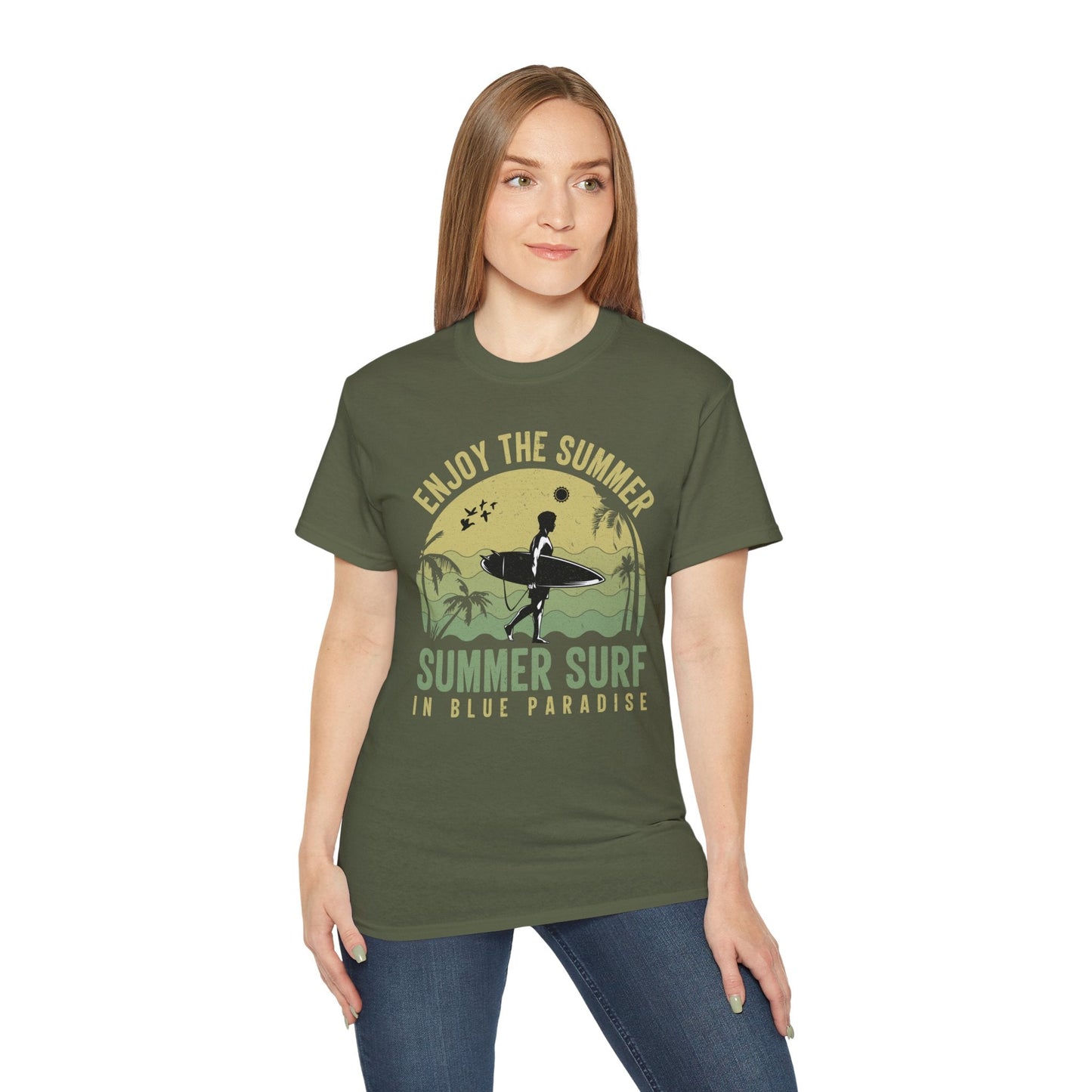 Summer Surf Art Design T Shirt TeeGallery Gildan 2000 Unisex Cotton Tee Apparel Collection