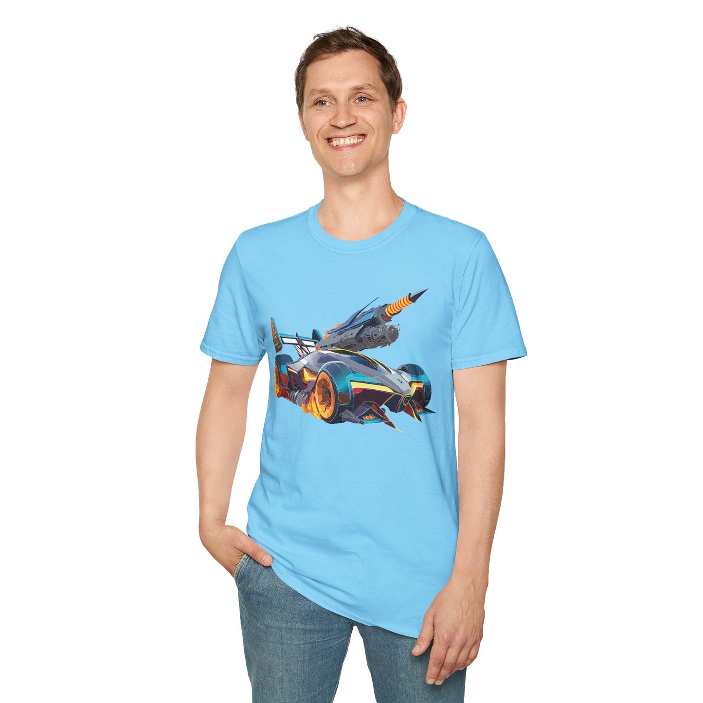 Unisex Car T Shirt Softstyle Cotton Tee With Car Design Hot Wheels Graphic Tee For Men And Women